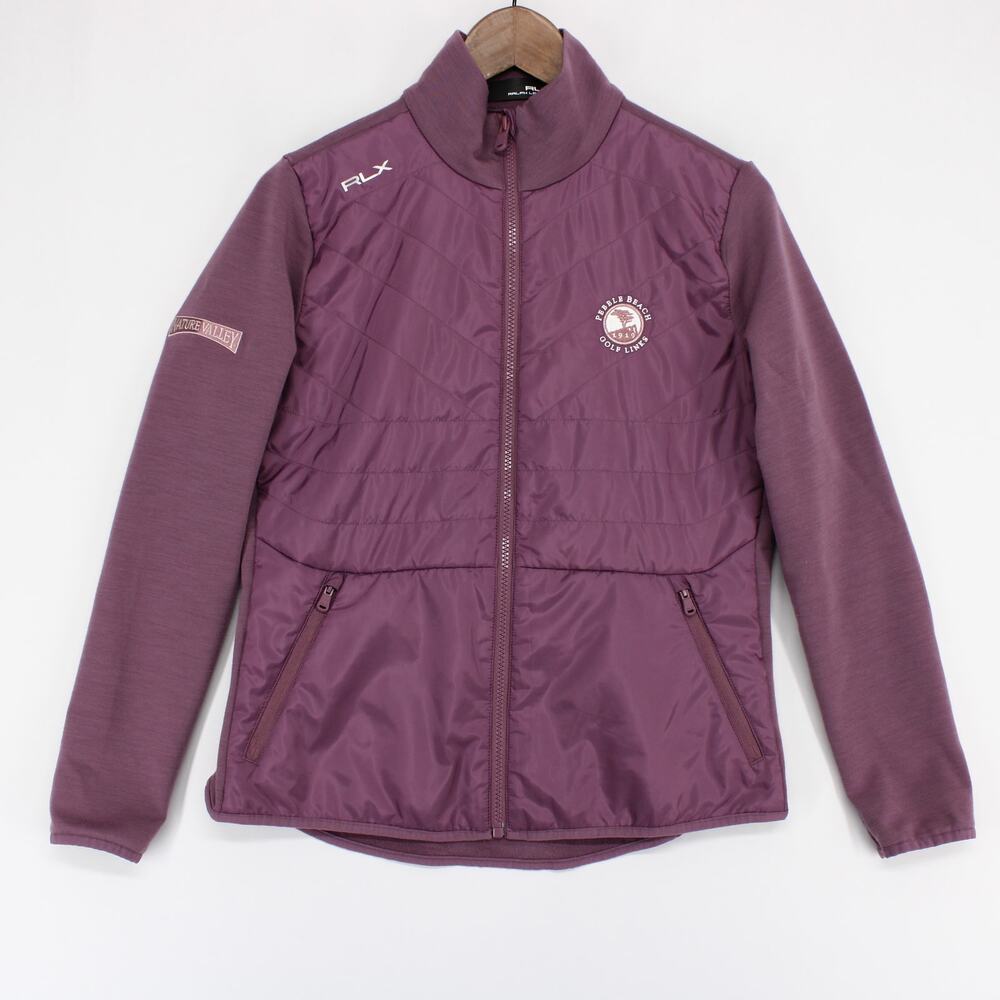RLX Ralph Lauren Jacket Womens S Purple Quilted Pebble Beach Full Zip Wool Blend